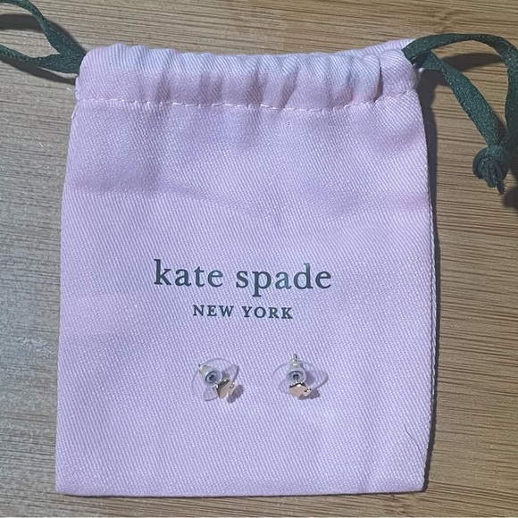 Kate Spade Gold Signature Spade Earrings NWT - Picture 2 of 3